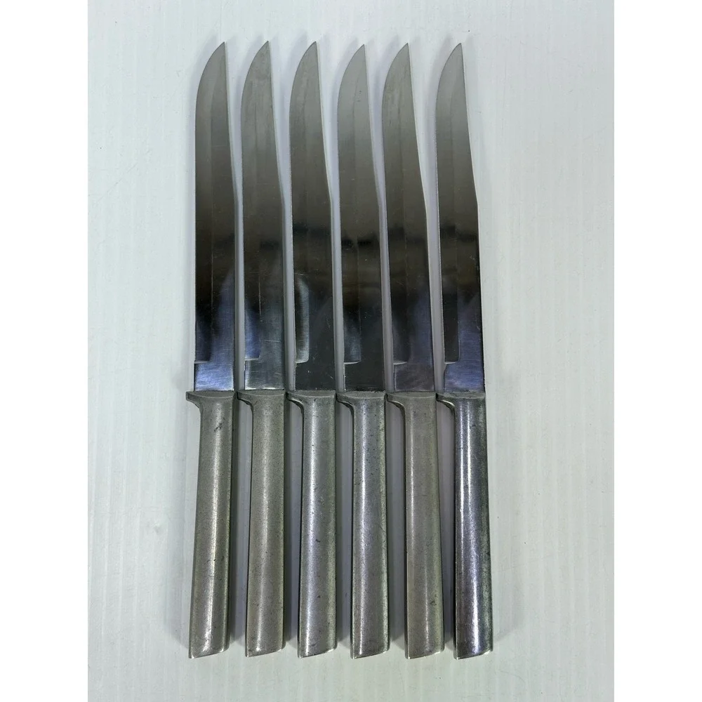 Vintage 1960s W C Gaedke Cutlery Waterloo Iowa Set 6 Knives Original Box USA